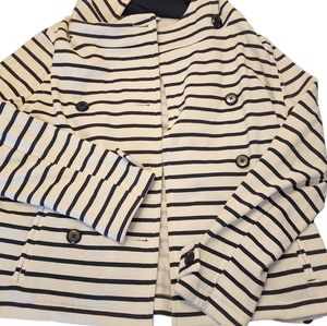Striped Light weight Coat with Hood